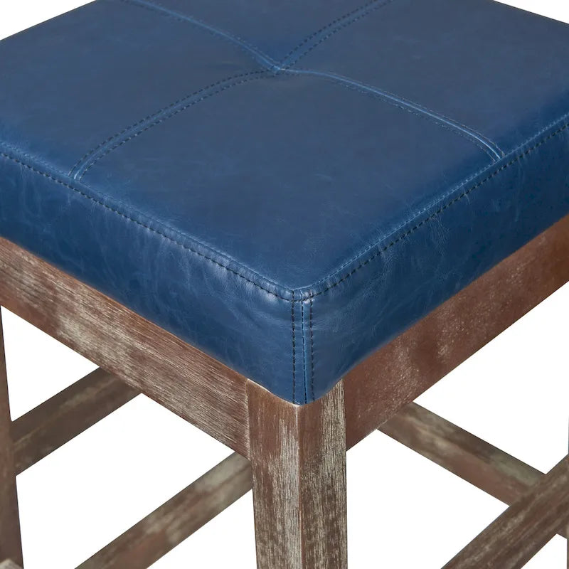 Tabouret de comptoir sans dossier en cuir reconstitué