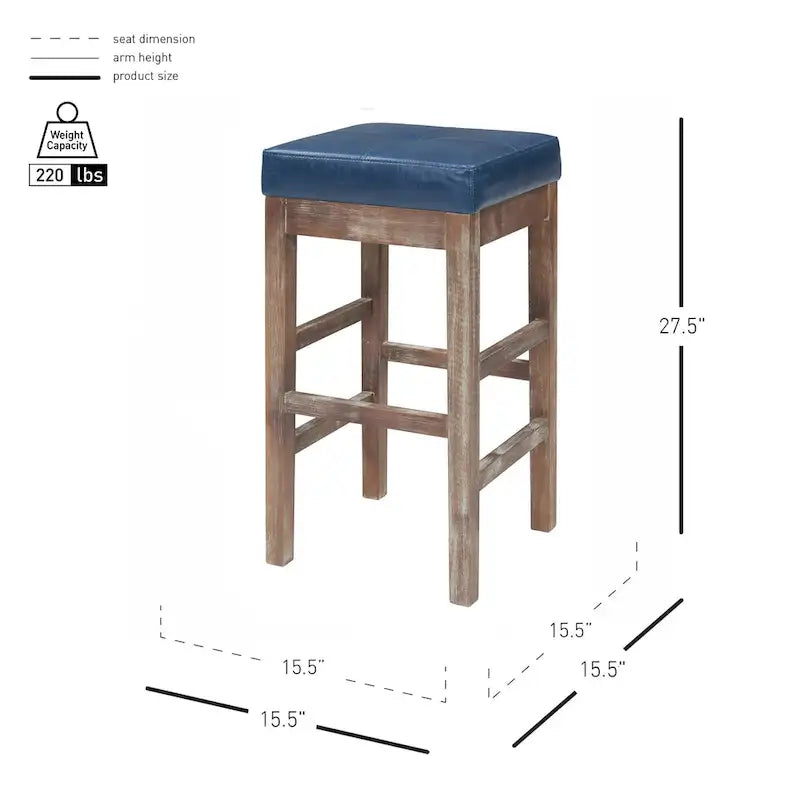 Tabouret de comptoir sans dossier en cuir reconstitué