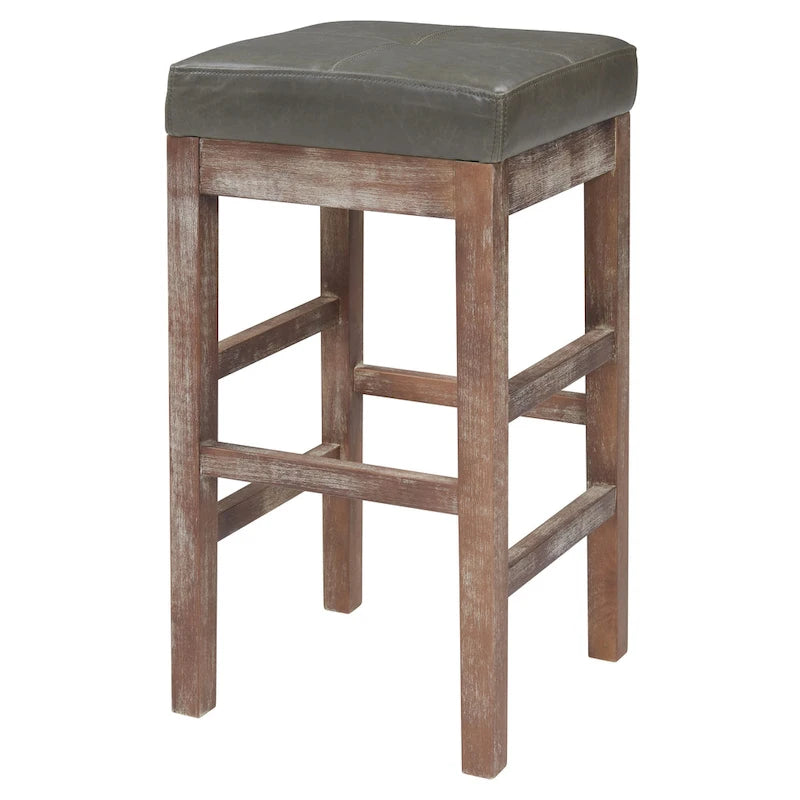 Tabouret de comptoir sans dossier en cuir reconstitué