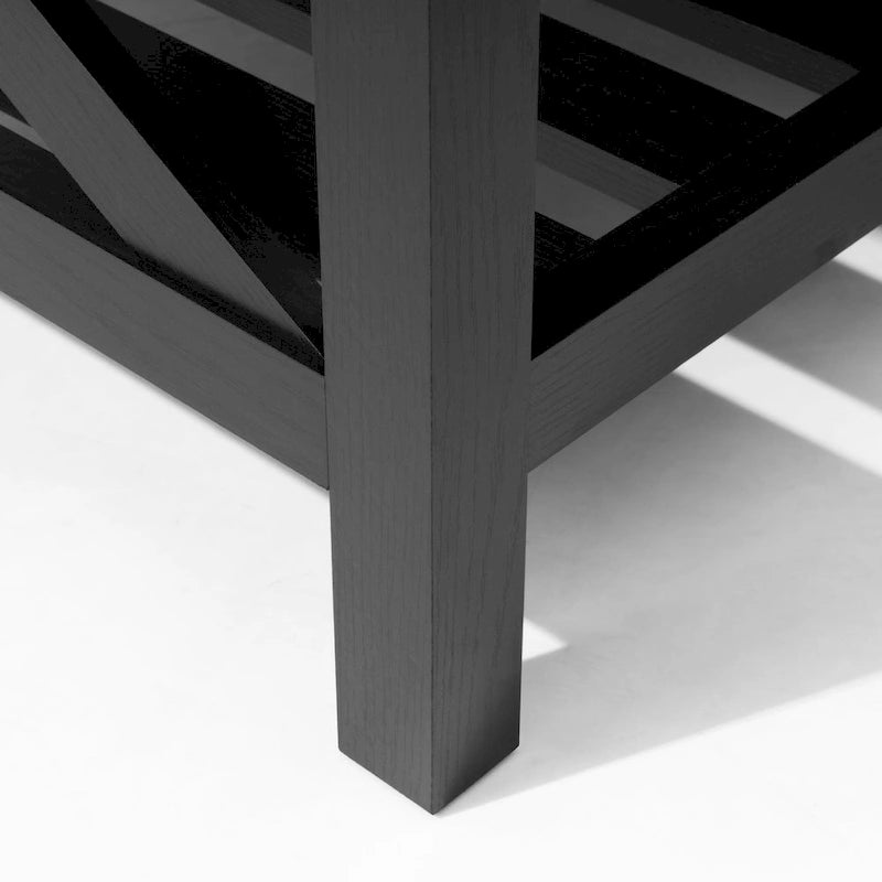 Table basse de salon avec étagère de rangement, table d'appoint de canapé