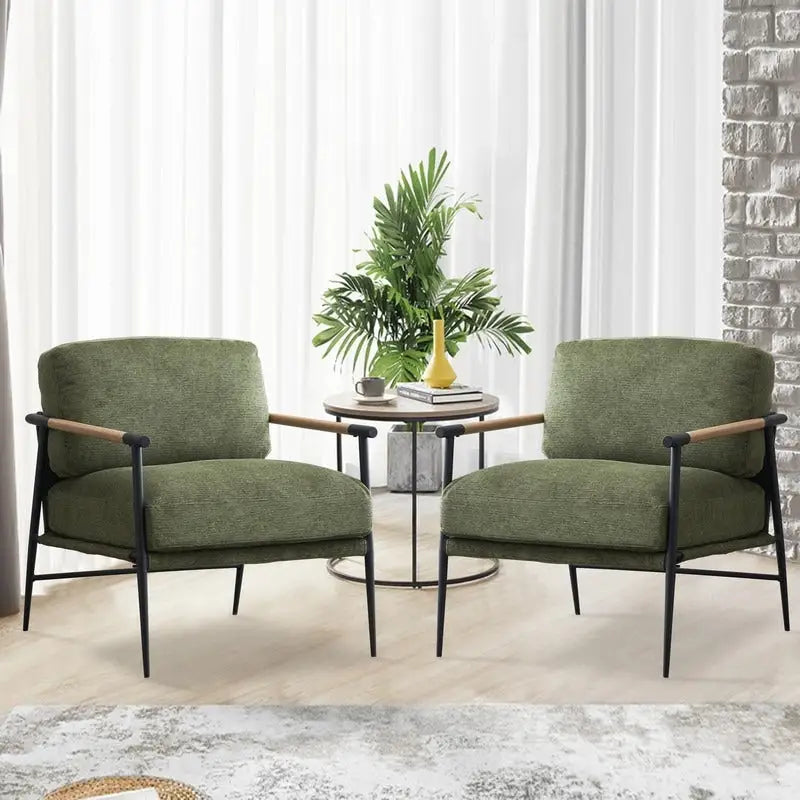 Fauteuils d'appoint, ensemble de 2, fauteuils blancs en chenille