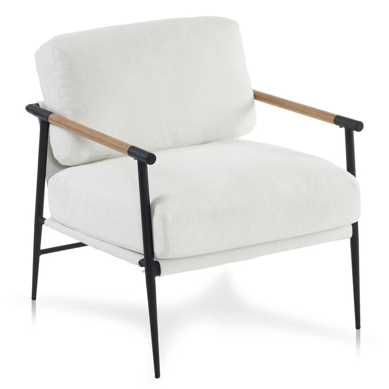 Fauteuils d'appoint, ensemble de 2, fauteuils blancs en chenille