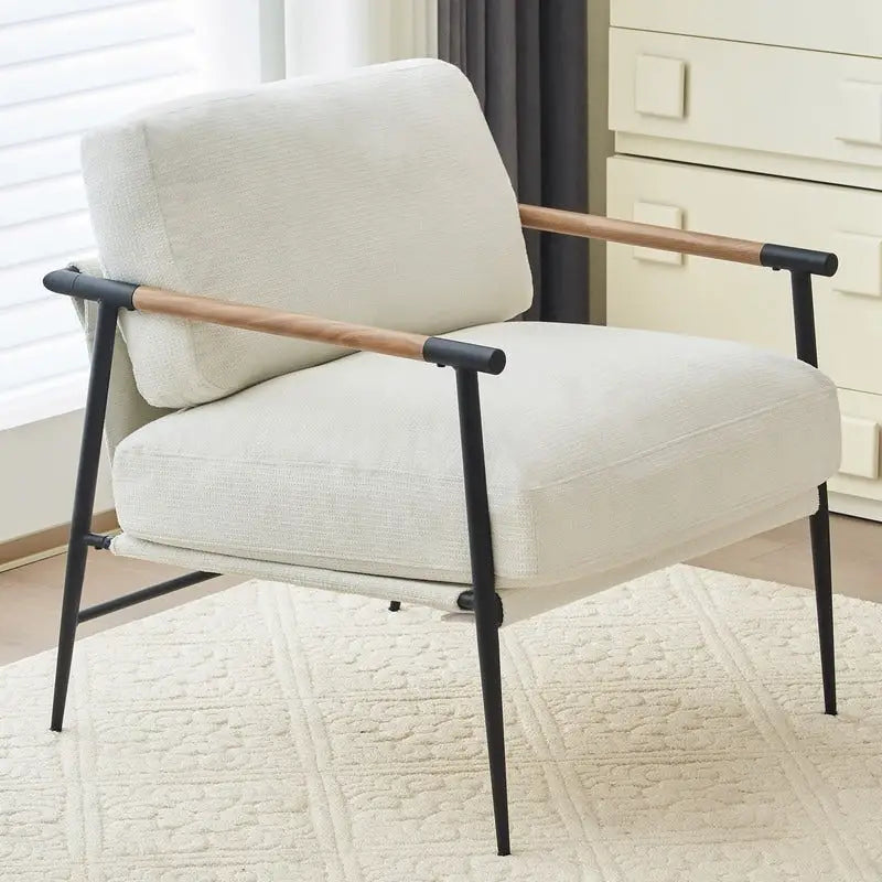 Fauteuils d'appoint, ensemble de 2, fauteuils blancs en chenille