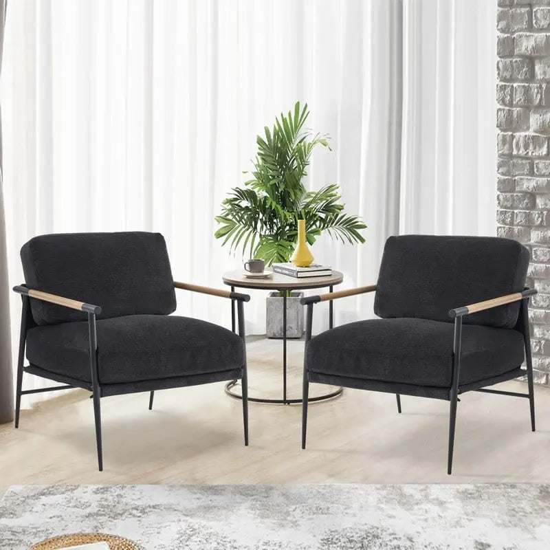 Fauteuils d'appoint, ensemble de 2, fauteuils blancs en chenille