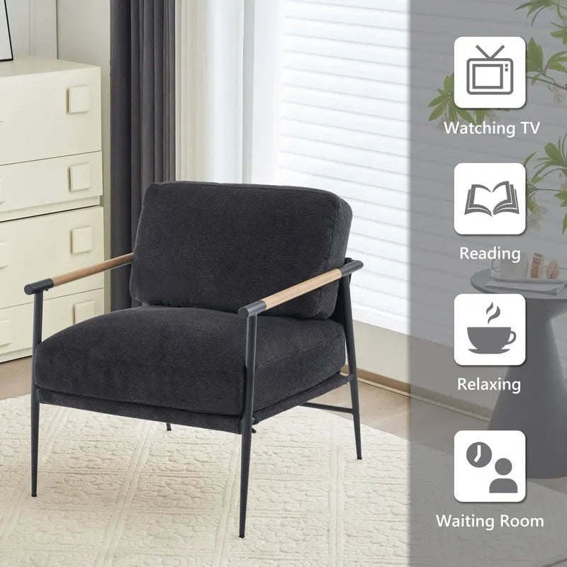 Fauteuils d'appoint, ensemble de 2, fauteuils blancs en chenille