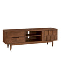 Meuble TV à 2 tiroirs en bois style Mid-Century
