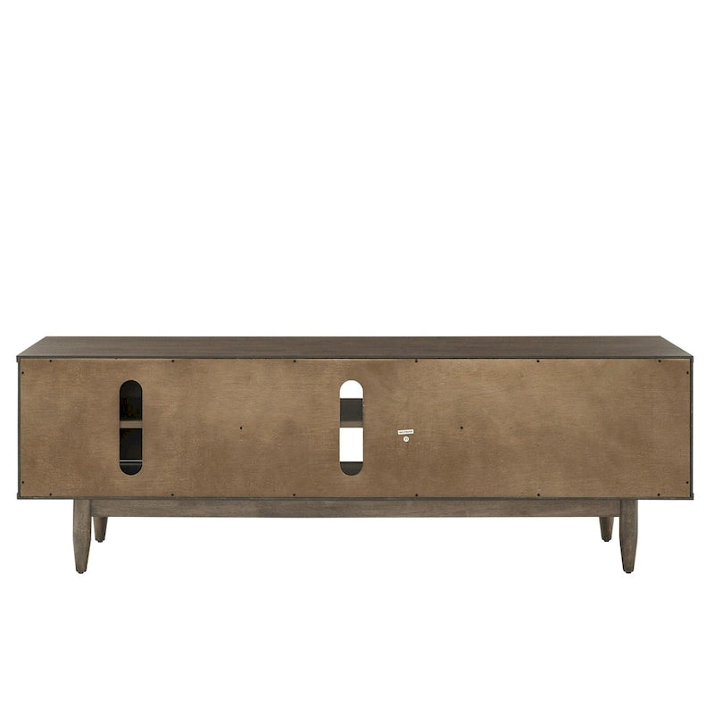 Meuble TV à 2 tiroirs en bois style Mid-Century