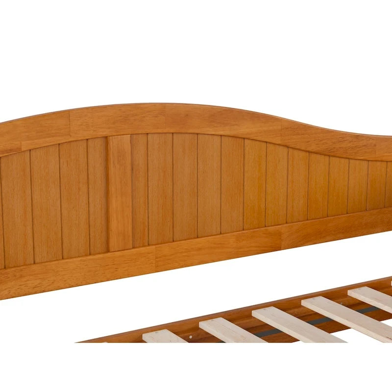 Lit de repos double en bois avec lit gigogne double