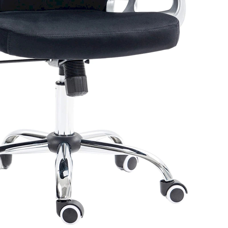 Chaise de bureau mi-hauteur avec dossier capitonné, pivotante et à roulettes pour travail