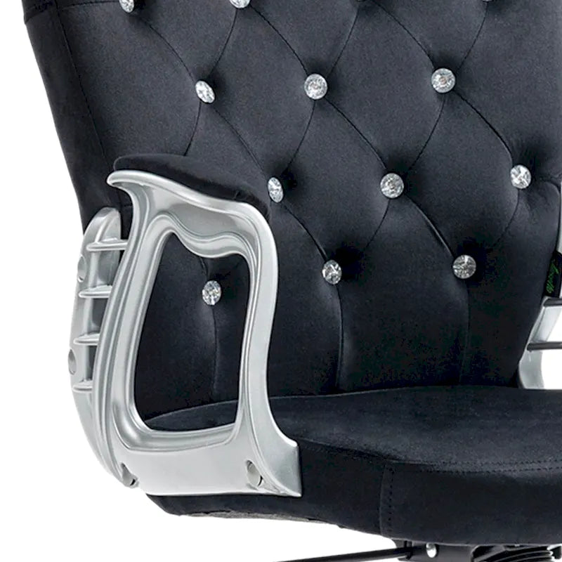 Chaise de bureau mi-hauteur avec dossier capitonné, pivotante et à roulettes pour travail