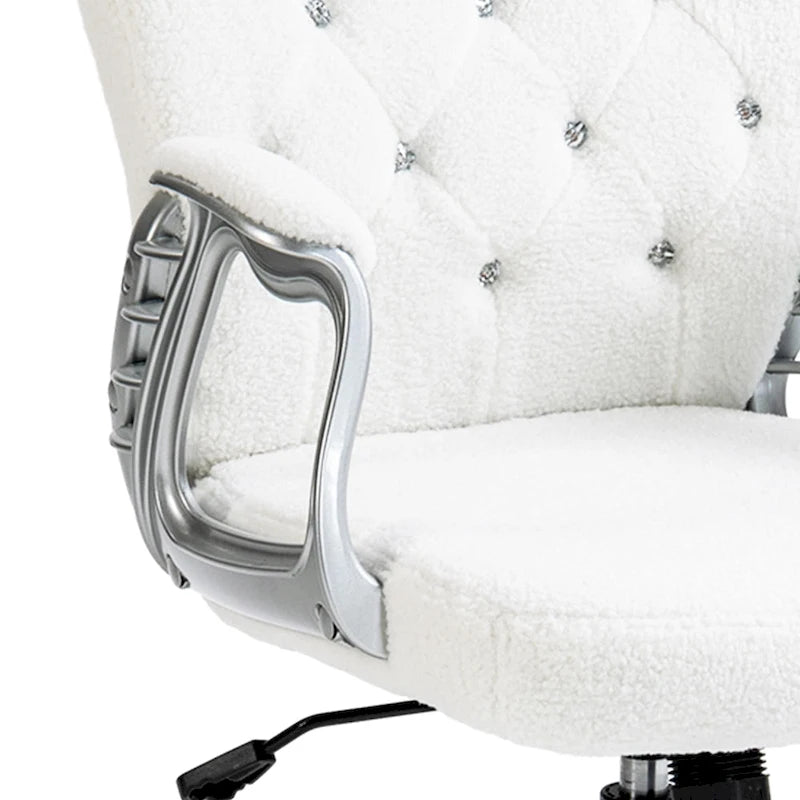 Chaise de bureau mi-hauteur avec dossier capitonné, pivotante et à roulettes pour travail