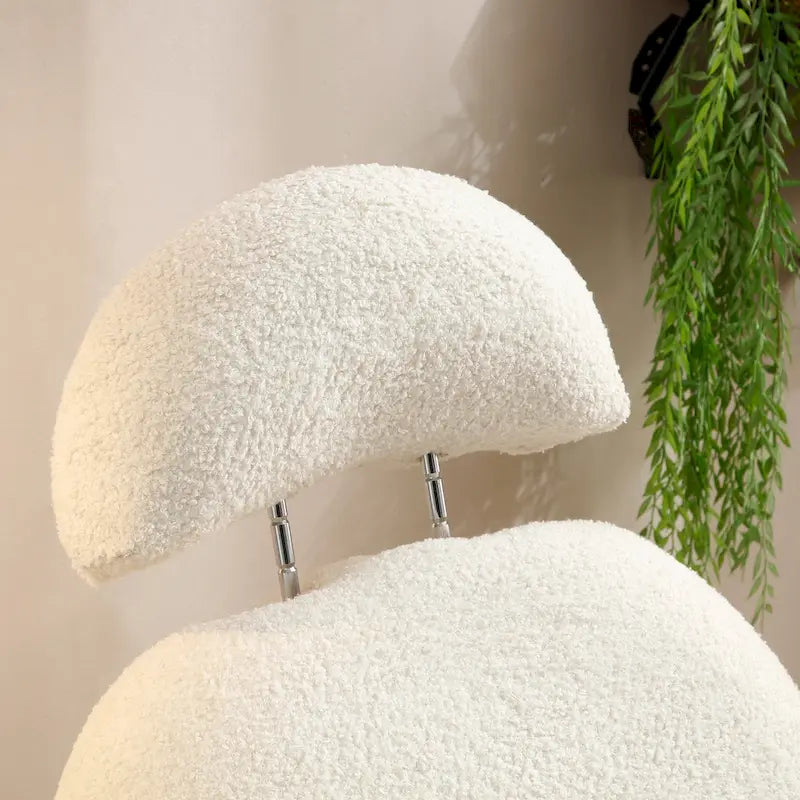 Fauteuil à bascule de puériculture en tissu Sherpa moderne