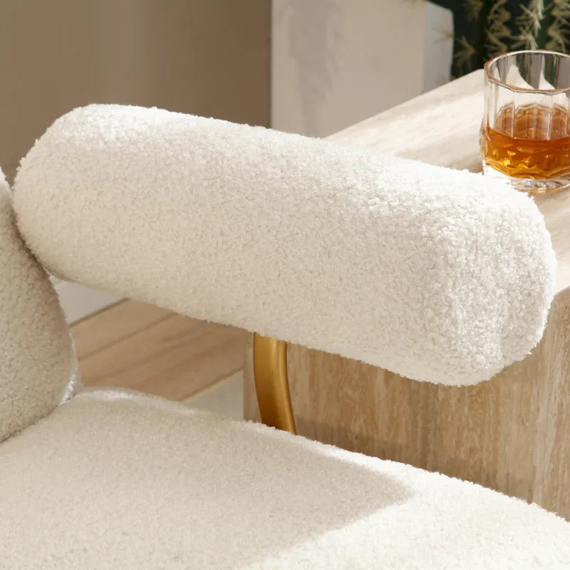 Fauteuil à bascule de puériculture en tissu Sherpa moderne