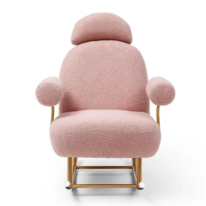 Fauteuil à bascule de puériculture en tissu Sherpa moderne