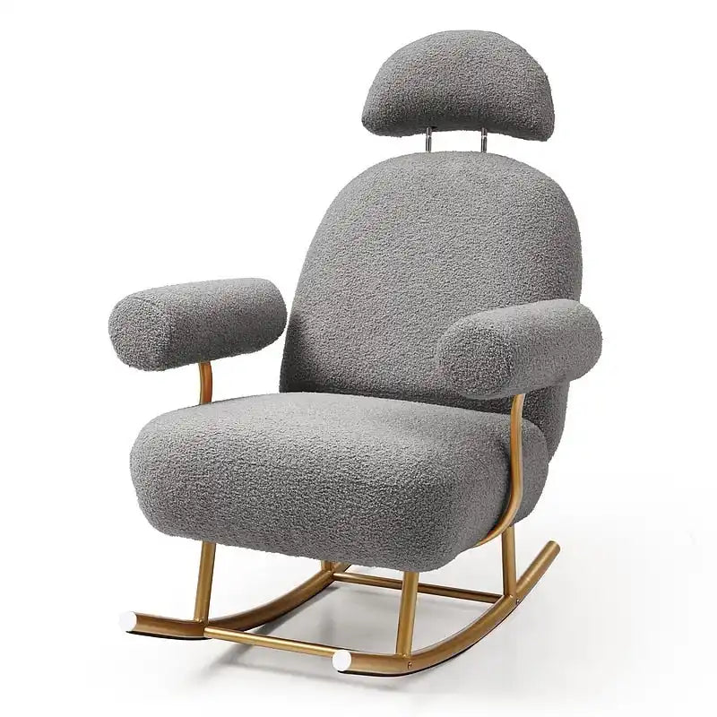Fauteuil à bascule de puériculture en tissu Sherpa moderne