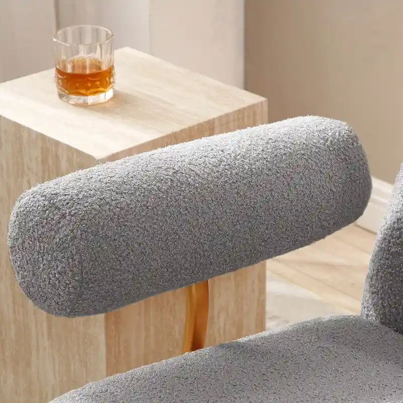 Fauteuil à bascule de puériculture en tissu Sherpa moderne