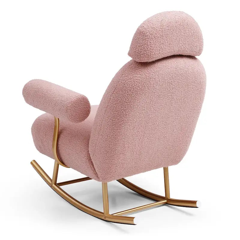 Fauteuil à bascule de puériculture en tissu Sherpa moderne