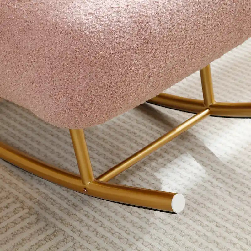 Fauteuil à bascule de puériculture en tissu Sherpa moderne