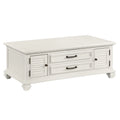 Table basse relevable blanc doux de style moderne rustique