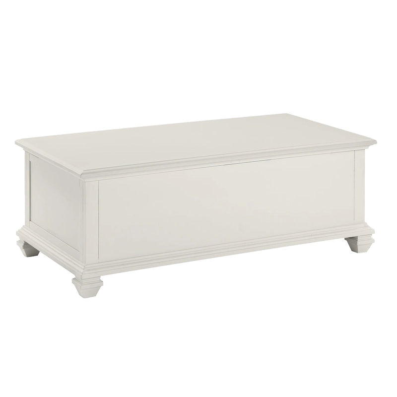 Table basse relevable blanc doux de style moderne rustique