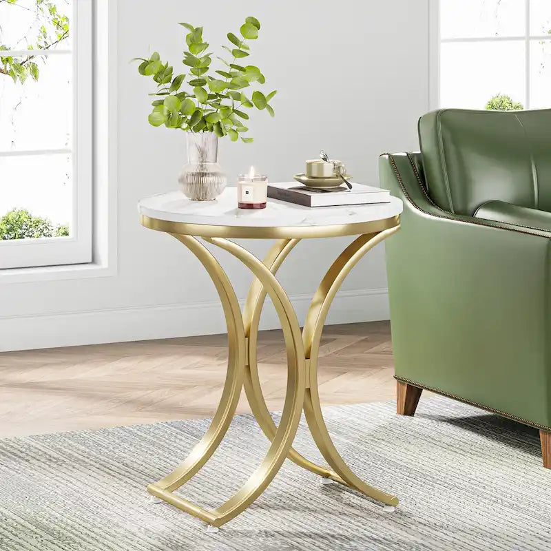 Table d'appoint or blanc