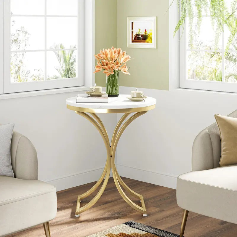 Table d'appoint or blanc