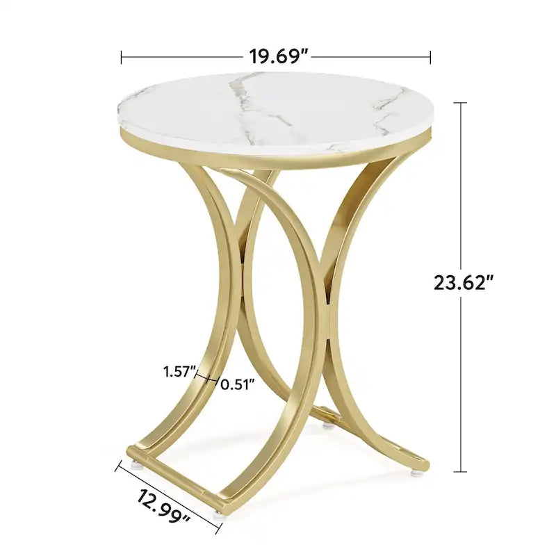 Table d'appoint or blanc