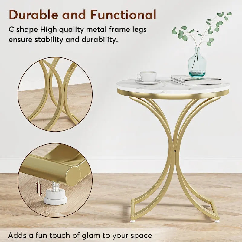 Table d'appoint or blanc