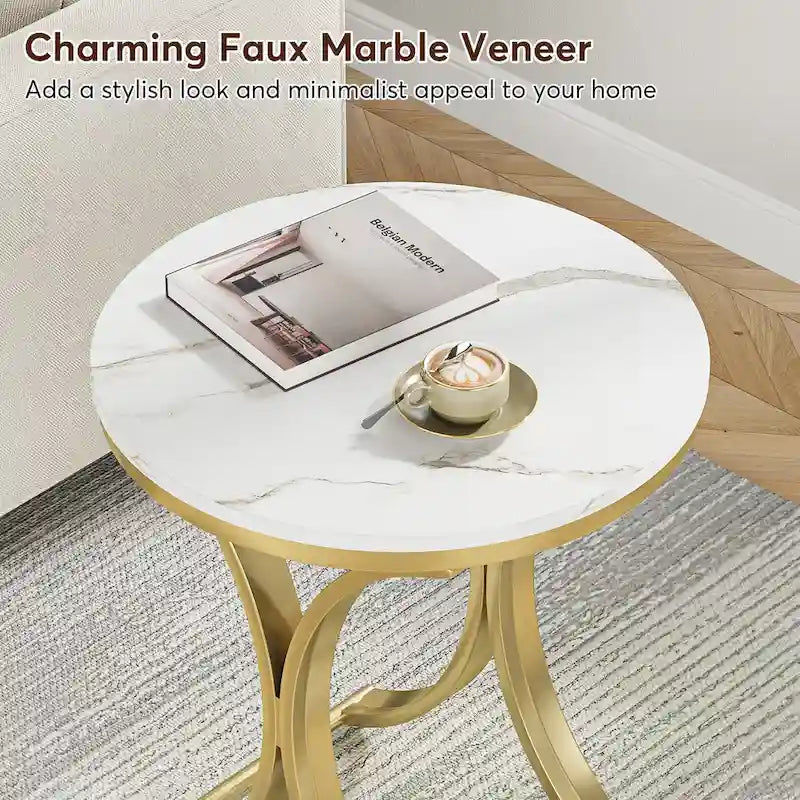 Table d'appoint or blanc