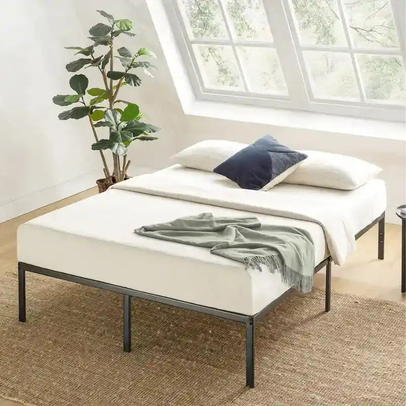 Metal 14-inch Platform Bed Frame By Crown Comfort