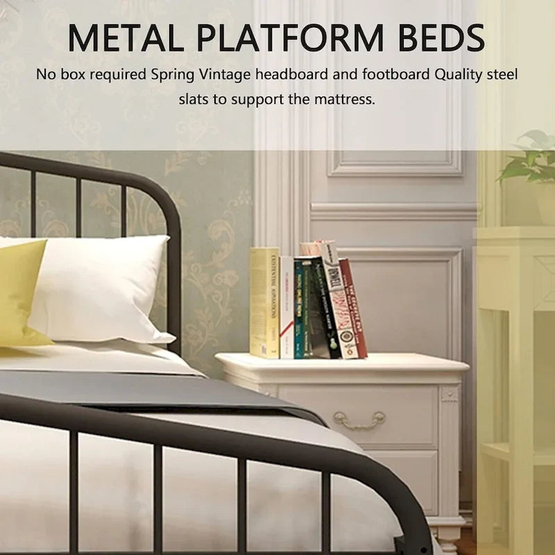 Cadre de lit plateforme en métal