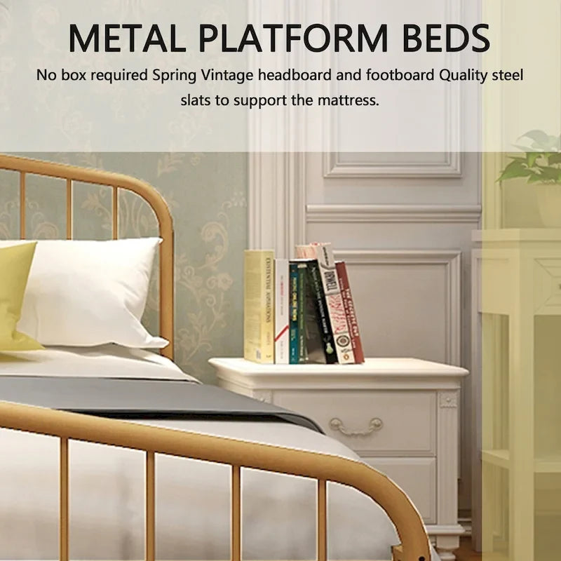 Cadre de lit plateforme en métal