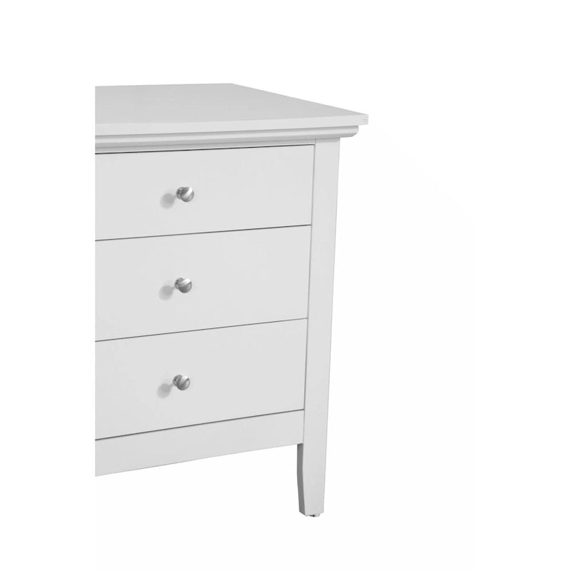 Table de chevet 3 tiroirs, blanc