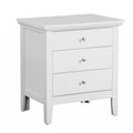Table de chevet 3 tiroirs, blanc