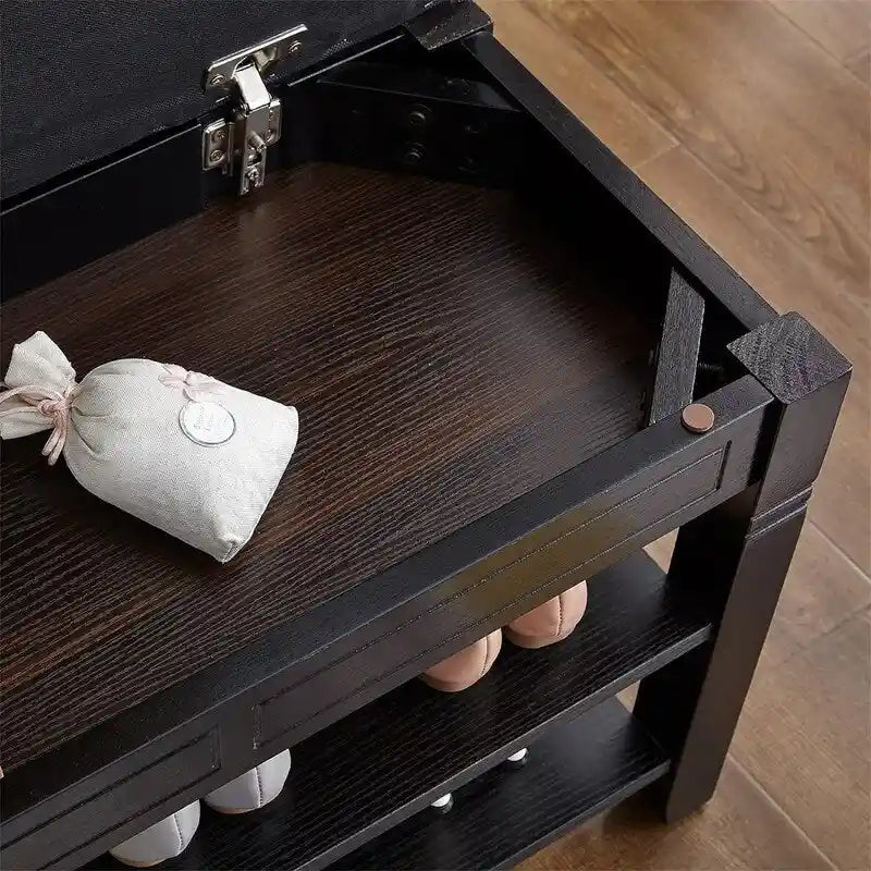 Banc de rangement à chaussures avec coussin