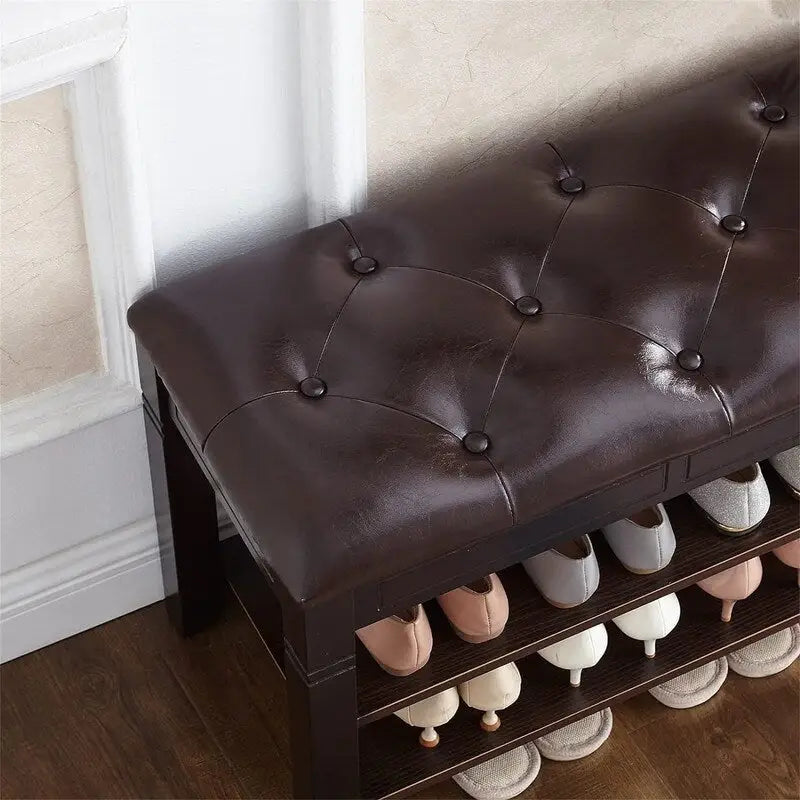 Banc de rangement à chaussures avec coussin