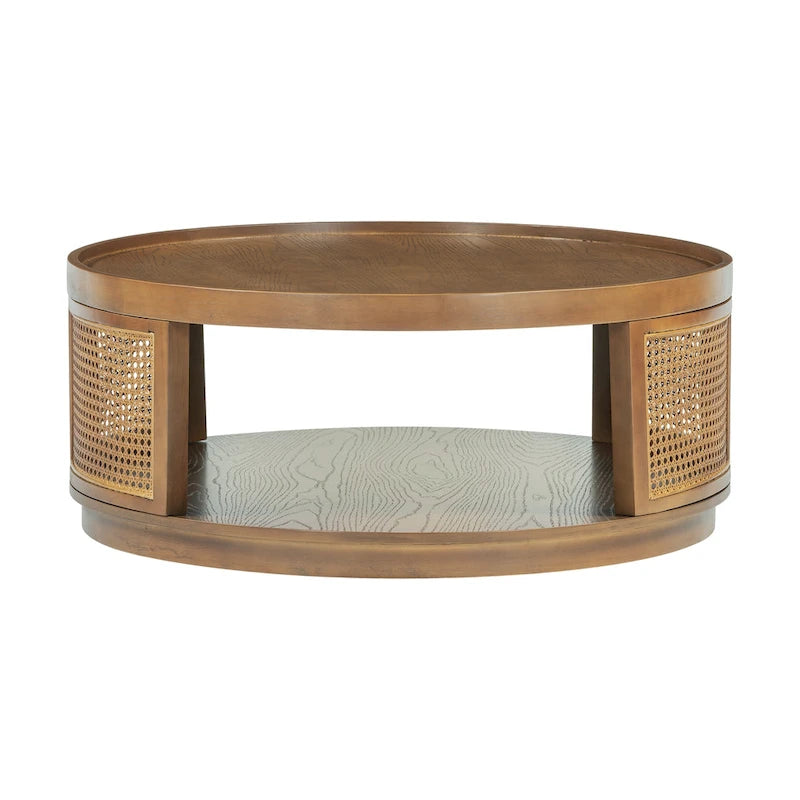 Table basse ronde en rotin avec côtés en rotin PE