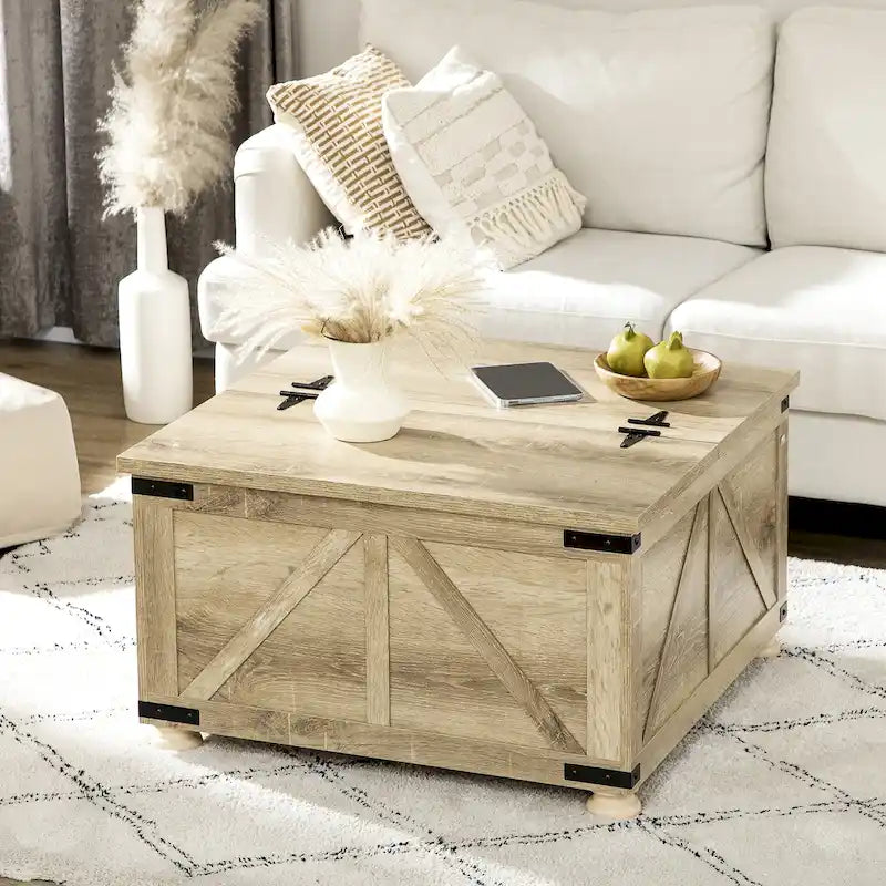 Table basse de ferme avec rangement
