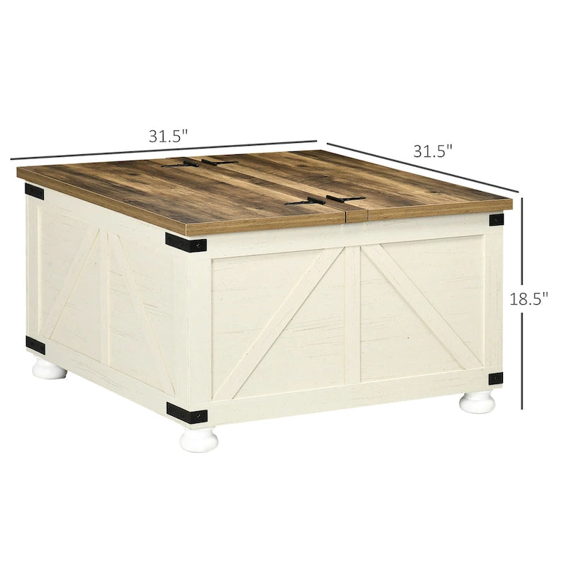 Table basse de ferme avec rangement