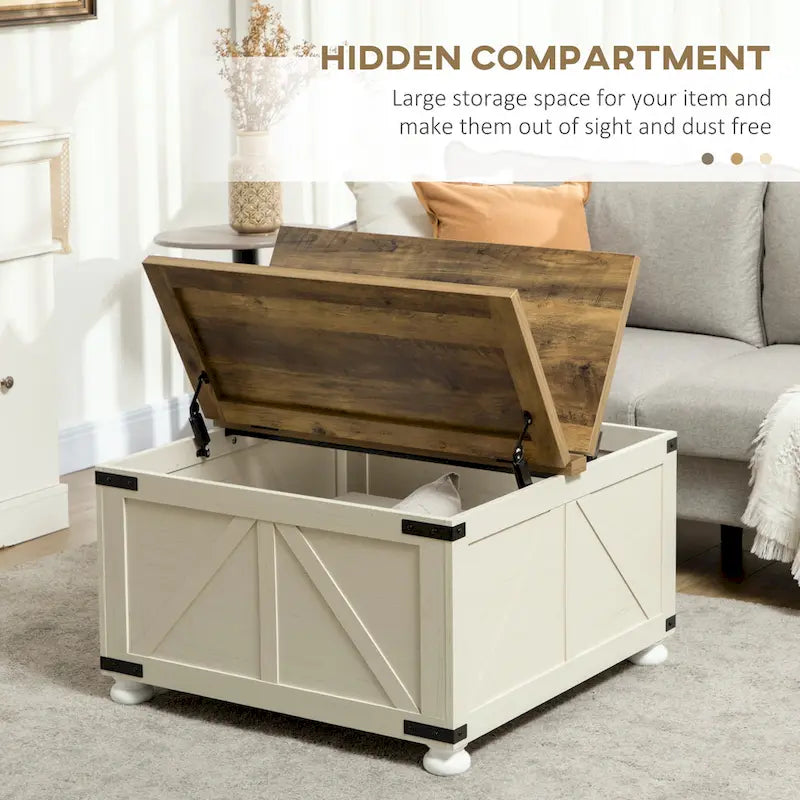 Table basse de ferme avec rangement