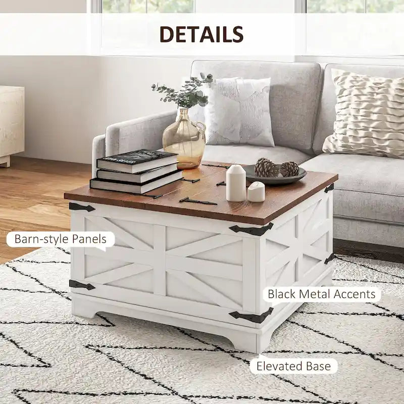 Table basse de ferme avec rangement