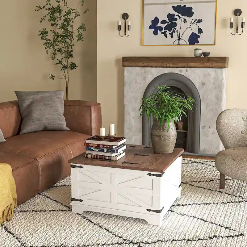 Table basse de ferme avec rangement