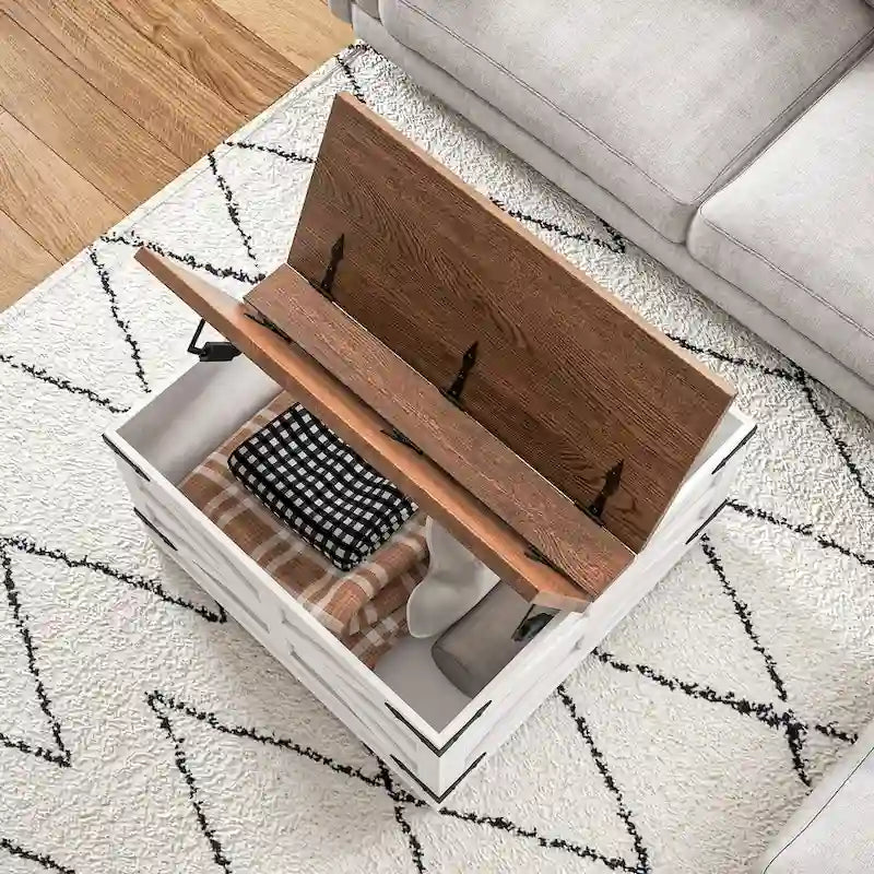 Table basse de ferme avec rangement