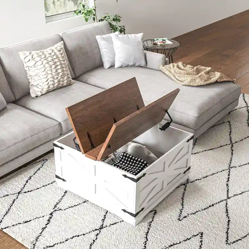 Table basse de ferme avec rangement