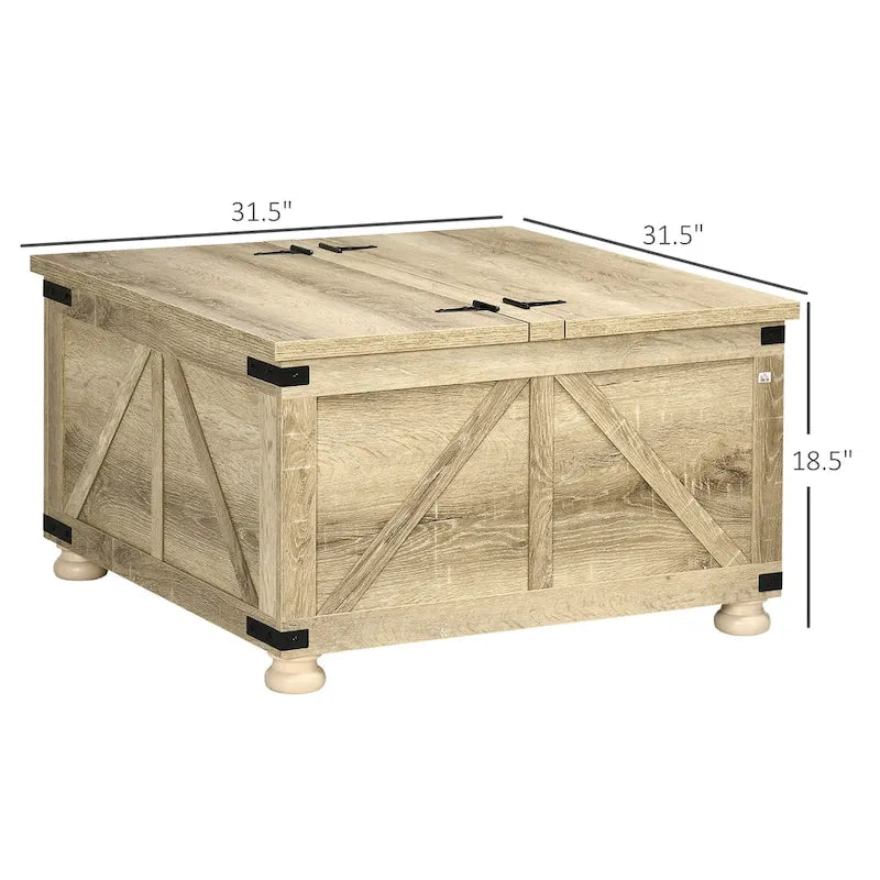 Table basse de ferme avec rangement