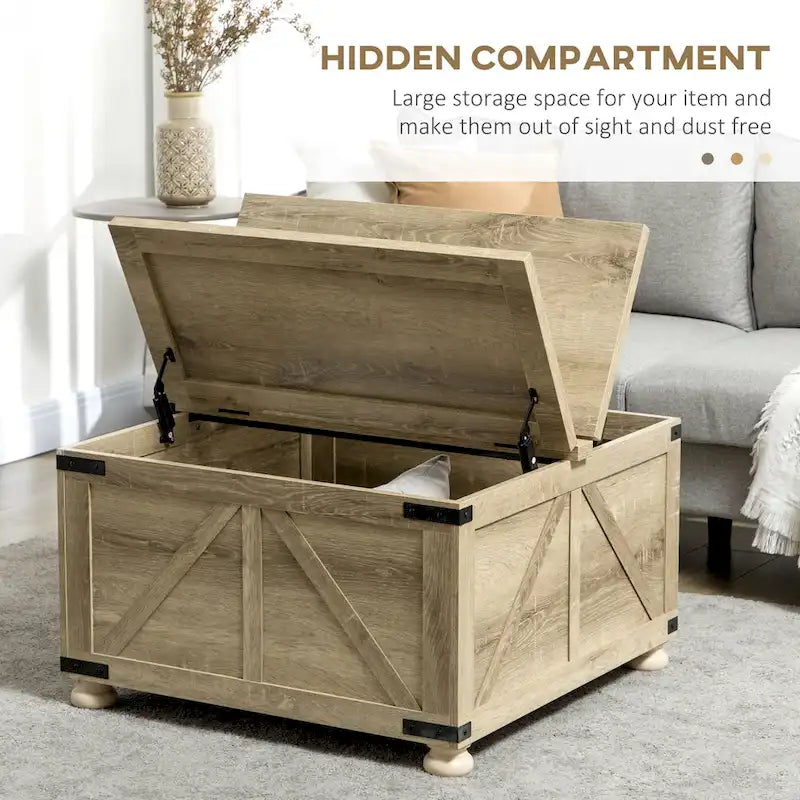 Table basse de ferme avec rangement