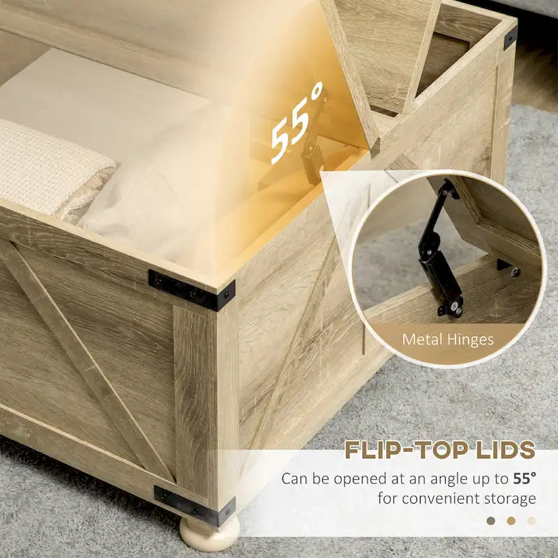 Table basse de ferme avec rangement