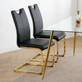 Chaises de salle à manger et de salon, rembourrées, avec pieds en métal doré, lot de 2