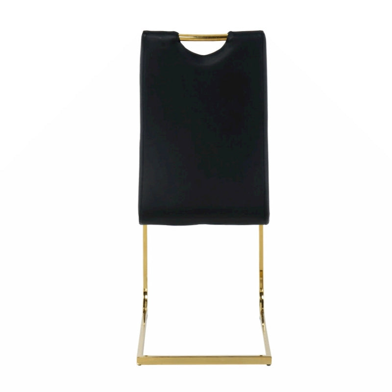 Chaises de salle à manger et de salon, rembourrées, avec pieds en métal doré, lot de 2