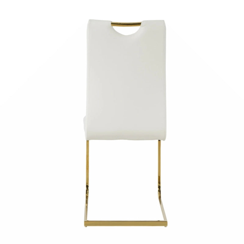 Chaises de salle à manger et de salon, rembourrées, avec pieds en métal doré, lot de 2